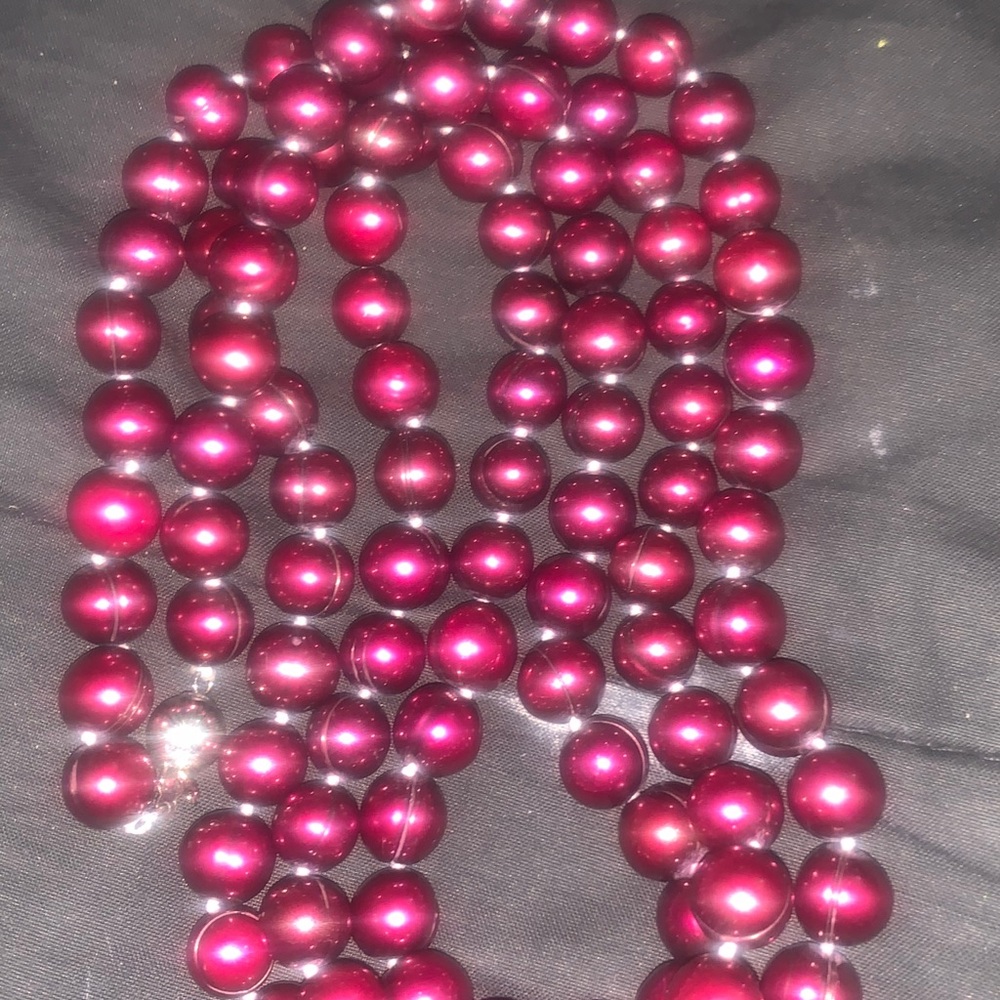Brand new 10mm natural red wine pearl necklace 100